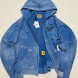 Gallery Dept Blue Zip-Up Hoodie